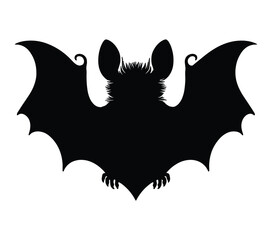 Vector, isolated silhouette of Aba Roundleaf Bat.