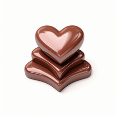 3d render icon of chocolate valentine cartoon isolated generated AI