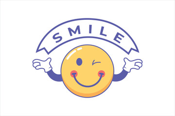 Decor Smile Face Sticker Design
