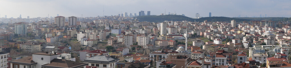panorama of f Istanbul residential buildings 