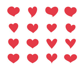 collection of Love, heart red color vector