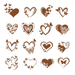 Heart and Butterfly vector collections