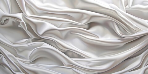 Abstract white cotton fabric weave of cotton or linen satin fabric lies texture background.
