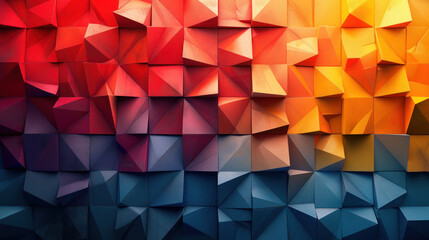 Abstract colorful geometric background with a gradient from blue to red.