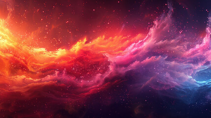 Vibrant cosmic clouds in red and blue hues, depicting an abstract celestial scene suitable for backgrounds.