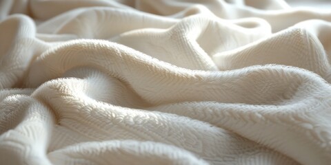 Abstract white cotton fabric weave of cotton or linen satin fabric lies texture background.
 - obrazy, fototapety, plakaty