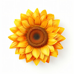 Fototapeta premium 3d render icon of sunflower head isolated generated AI