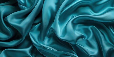 Obraz premium Abstract Blue color silk fabric weave of cotton or linen satin fabric lies texture background. 