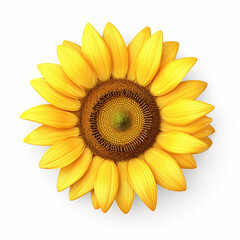 3d render icon of sunflower head isolated generated AI