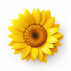 Fototapeta premium 3d render icon of sunflower head isolated generated AI