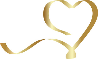 Gold heart ribbons, love, valentine, romantic