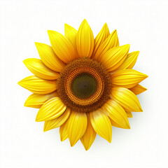 3d render icon of sunflower head isolated generated AI