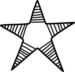 Set of hand drawn stars in doodle style