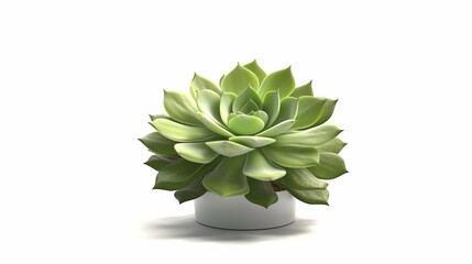 Echeveria plant in a pot isolated on white background AI generative