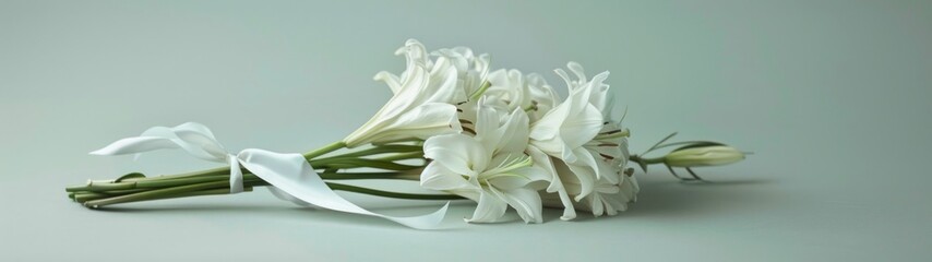 A photo capturing a minimalist, monochromatic bouquet, where the beauty lies in the simplicity of its composition
