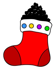 Naughty For Christmas - Christmas Stocking Filled With Coal