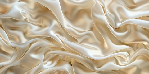 Abstract  beige silk material weave of cotton or linen satin fabric lies texture background.
