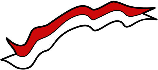 indonesia flag banner flat color 