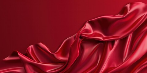 Obraz premium Abstract Red leather fabric red weave of cotton or linen satin fabric lies texture background. 