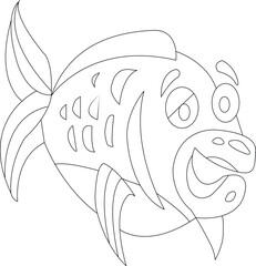 Funny fish coloring page for children
