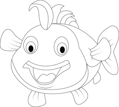 recommend clip art: Funny fish coloring page for children