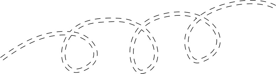 Spiral line dashed doodle style. Element for design