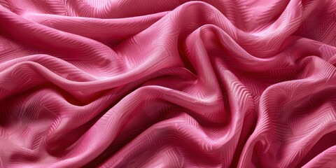 Abstract Pink color Wool fabric red weave of cotton or linen satin fabric lies texture background.

