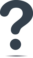 A single question mark icon on a white background.