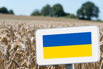 Landwirtschaft und die Flagge der Ukraine