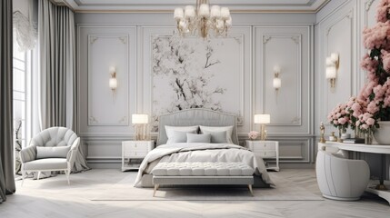 Beautiful Bedroom Interior in New Luxury Home, Interior Design