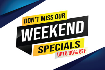 weekend specials word concept vector illustration and 3d style, landing page, template, ui, web, mobile app, poster, banner, flyer, background, gift card, coupon, label, wallpaper

