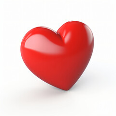 Obraz premium 3d render icon of red heart cartoon isolated generated AI