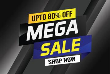 Mega sale word concept vector illustration and 3d style, landing page, template, ui, web, mobile app, poster, banner, flyer, background, gift card, coupon, label, wallpaper

