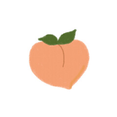 doodle cartoon fruit flat color peach