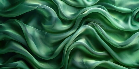 Obraz premium Abstract green silk satin weave of cotton or linen satin fabric lies texture background.