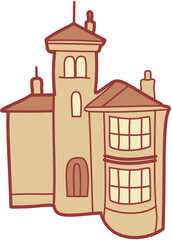 Doodle Sand castle flat color