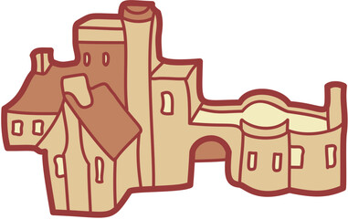 Doodle Sand castle flat color