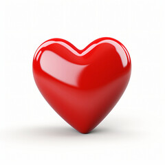Fototapeta premium 3d render icon of red heart cartoon isolated generated AI