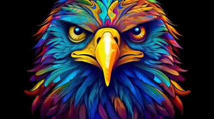 mandala colorful big bald eagle head style vector AI generative