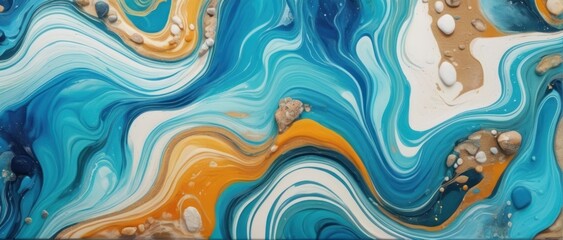 Fototapeta premium abstract fluid marble background acrylic paints.
