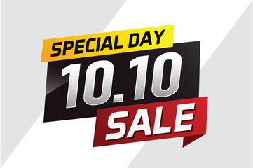 10.10 Special day sale word concept vector illustration with ribbon and 3d style for use landing page, template, ui, web, mobile app, poster, banner, flyer, background, gift card, coupon

