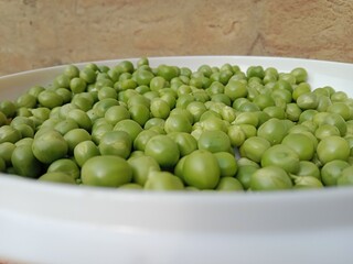 Grains or seed of Pisum sativum or pea grains or seeds or garden pea seeds or grains
