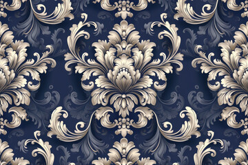 Luxury baroque pattern, rococo pattern, suitable for textile clothing and wallpaper design