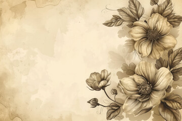 Abstract vintage background with floral retro element