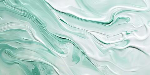 Obraz premium Abstract smooth lines, soft colors mint weave of cotton or linen satin fabric lies texture background.