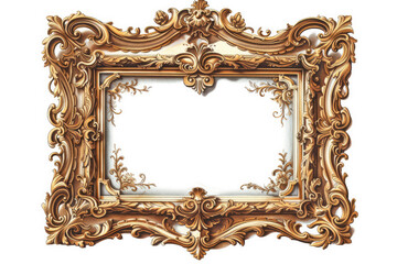 Antiquarian, Richly Decorated, Ornamented, Gold Plated Empty Picture Frame for Putting Your Pictures in