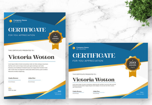 Black and Blue Certificate