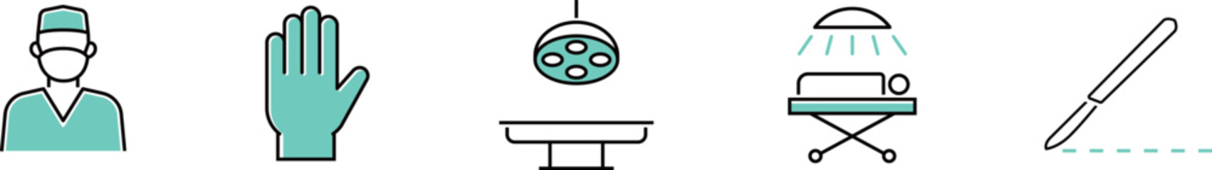 医療や手術のメディカルアイコンセット