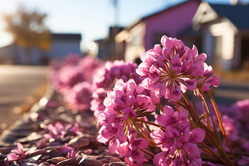 Pink flowers of valerian (Valeriana officinalis) plant - obrazy, fototapety, plakaty