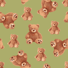 Obraz premium SEAMLESS TEDDY BEAR PATTERN 134